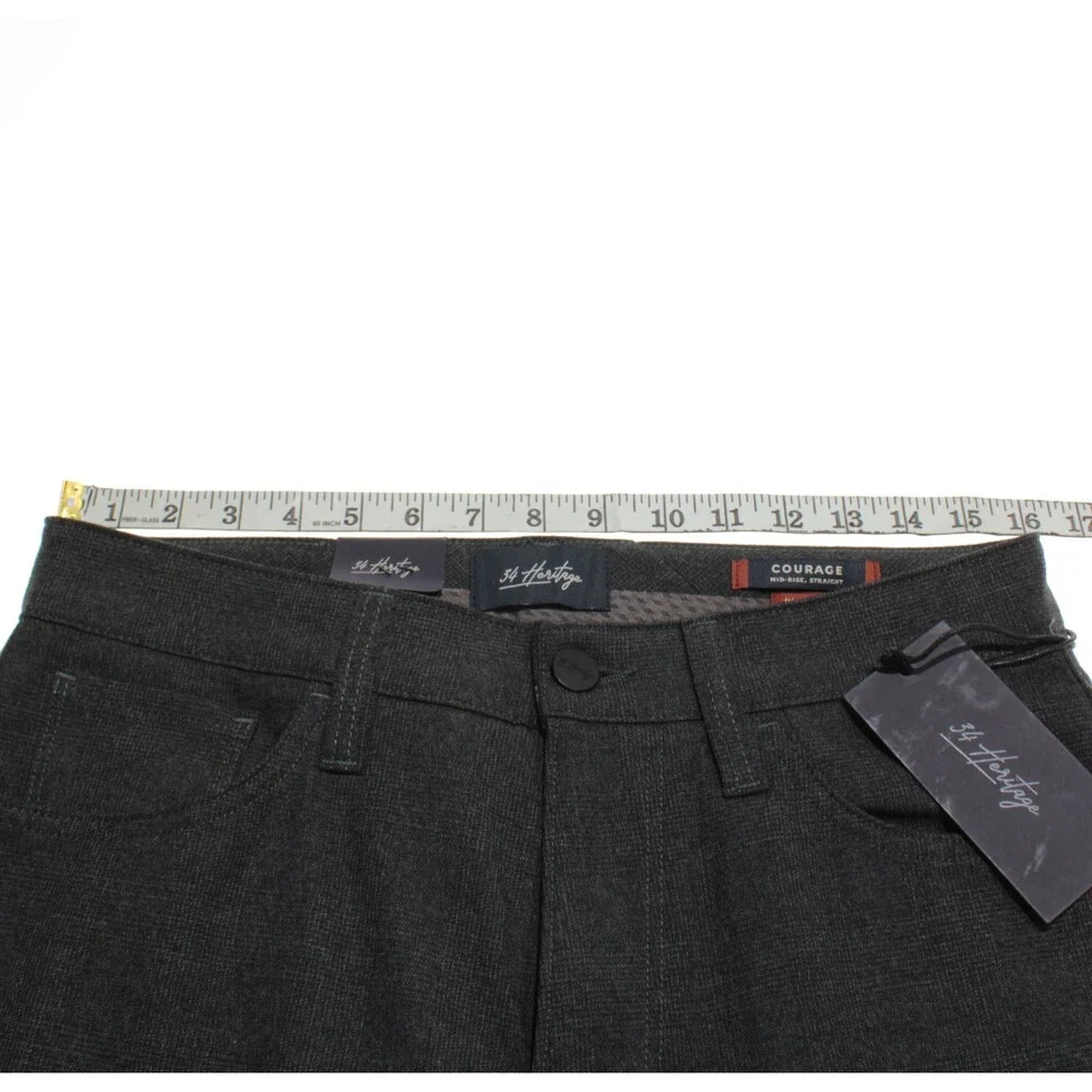 34 Heritage NWT Courage Mid Rise Straight 5 Pocket Jean Cut Pants Sz 32 US Gray